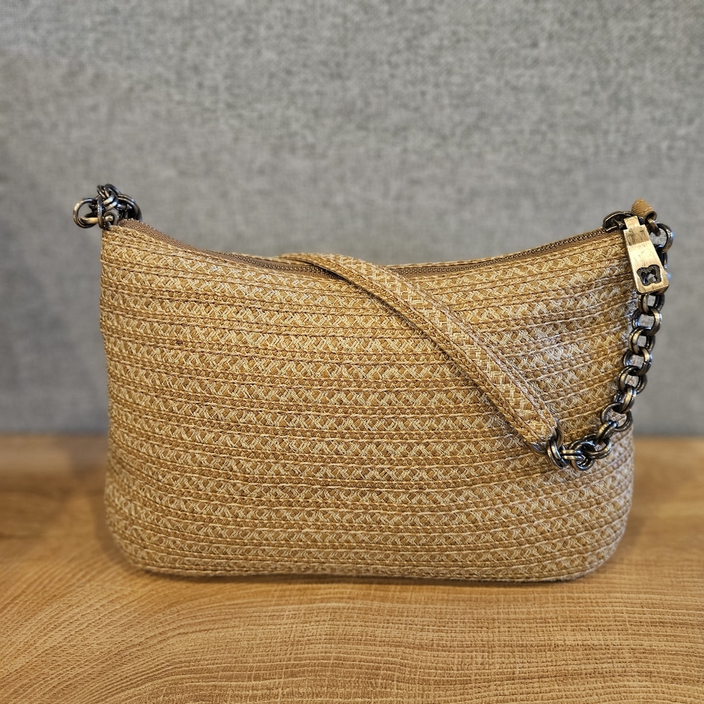 Eric Javits New York Powchky Woven Straw Tan Shoulder Bag - Picture 3 of 15